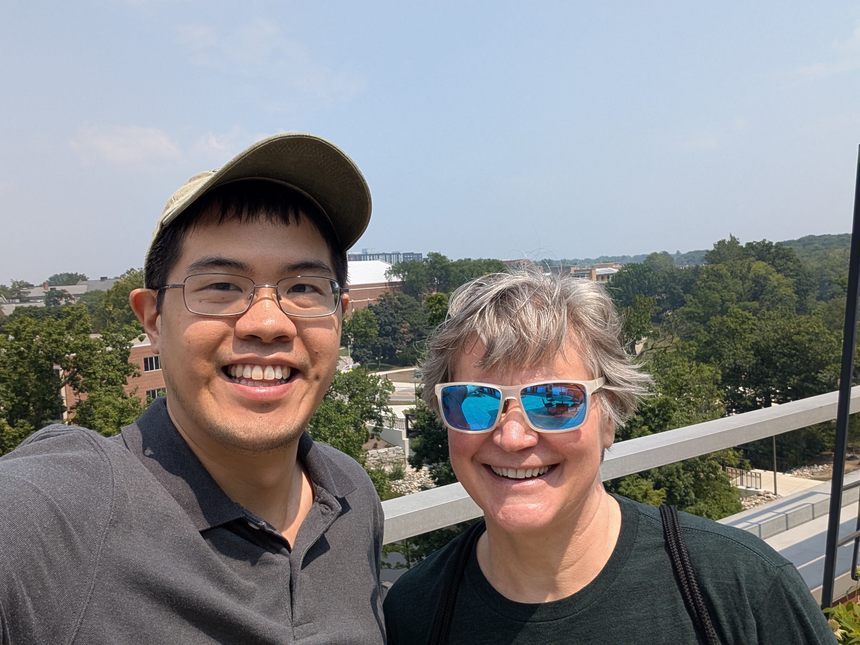Rayleigh and Marianne on the Dean's patio in Erickson hall