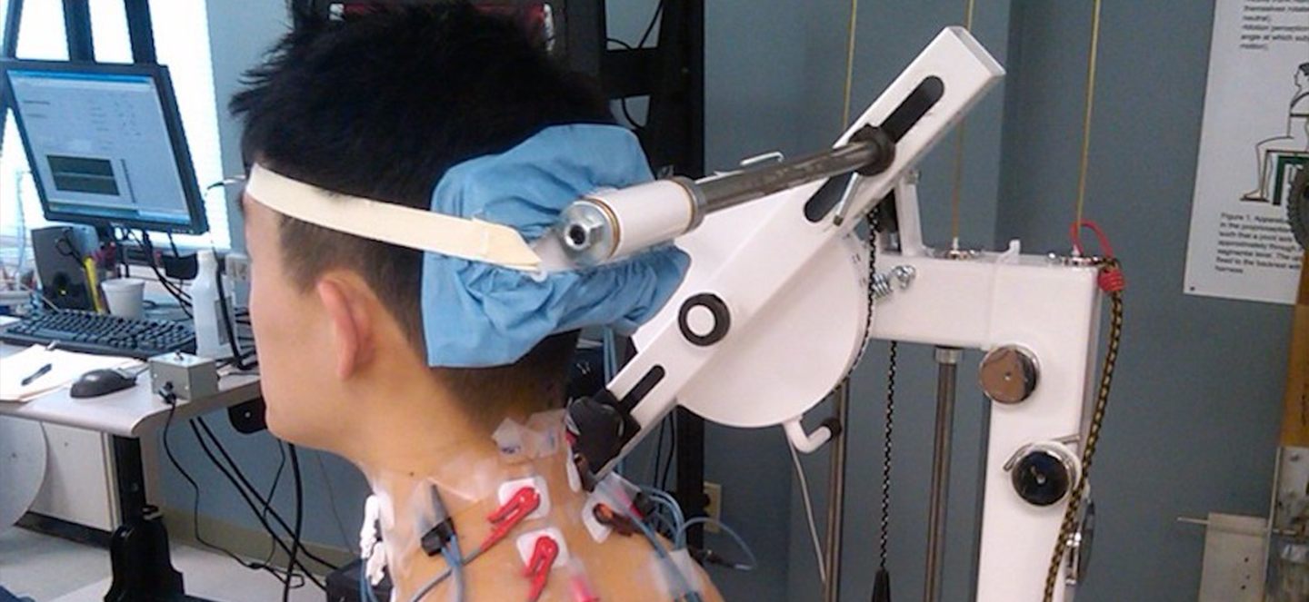 electrodes at muscles in the neck