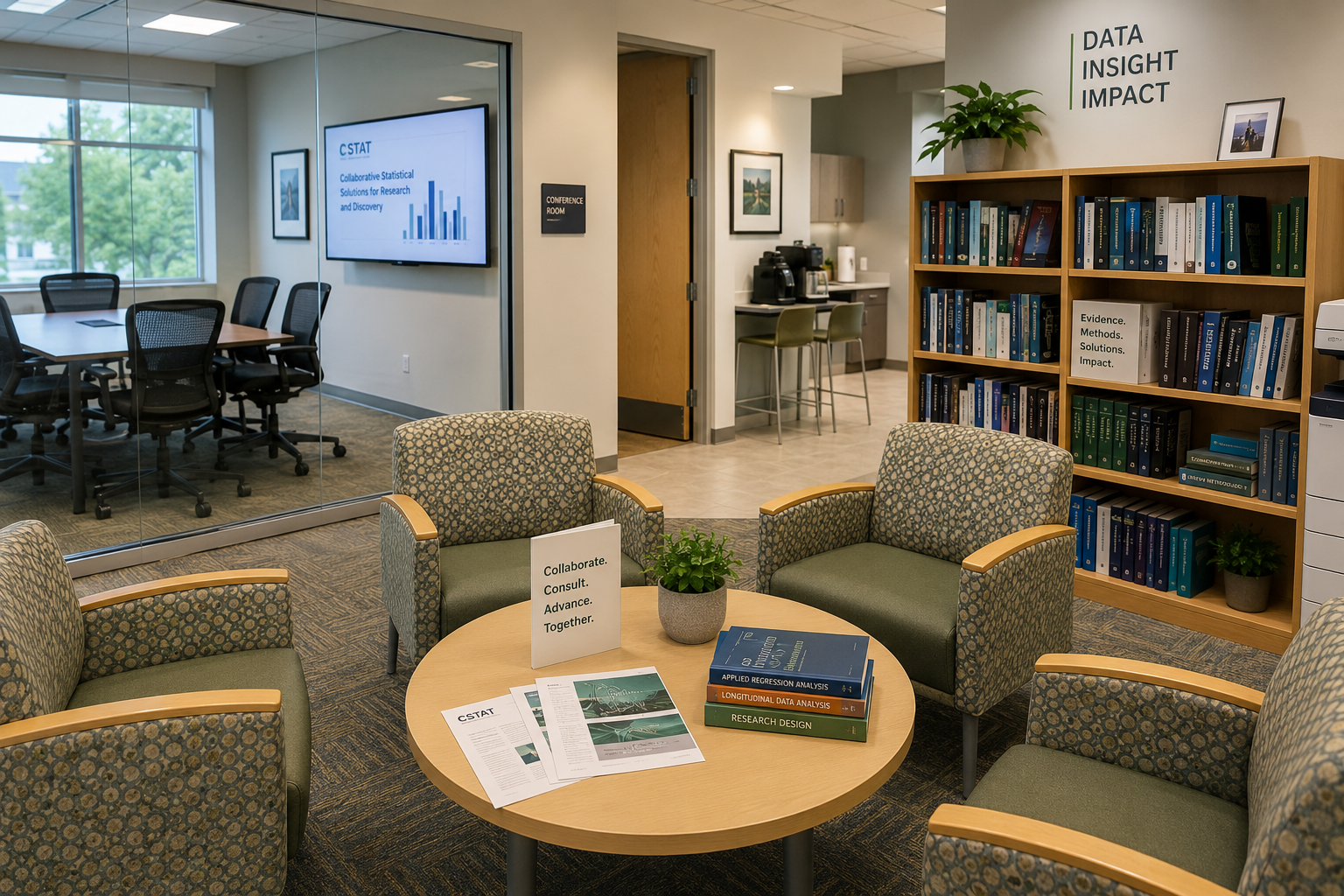Collaborative academic lounge and conference space